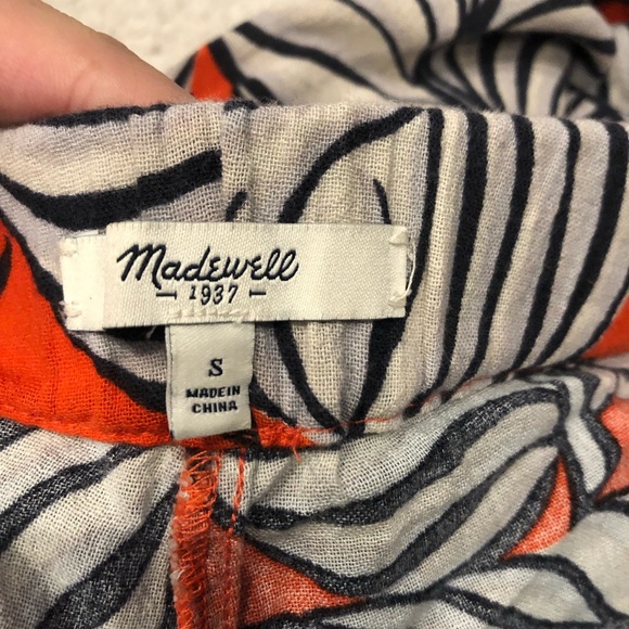 Madewell Shorewalk Cover-Up Pants in Vintage Palm Beach Tropical Leaf Print - Picture 3 of 6